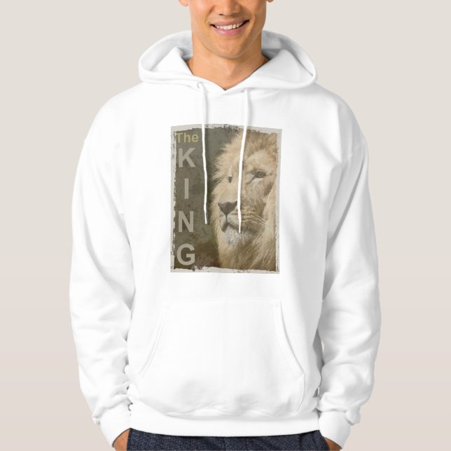 Modern Elegant Pop Art Lejon Head Manar Basic Whit Hoodie (Framsida)
