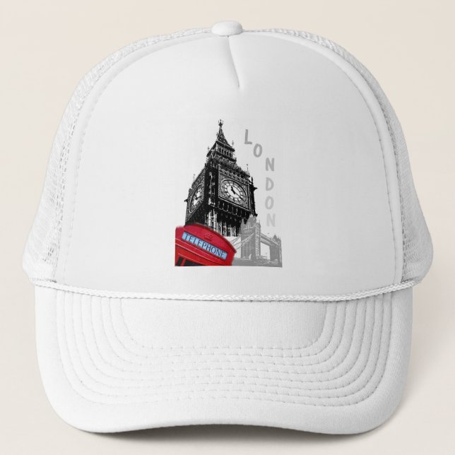 Modern Elegant Pop Art London Big Ben Clock Torn Keps (Framsida)