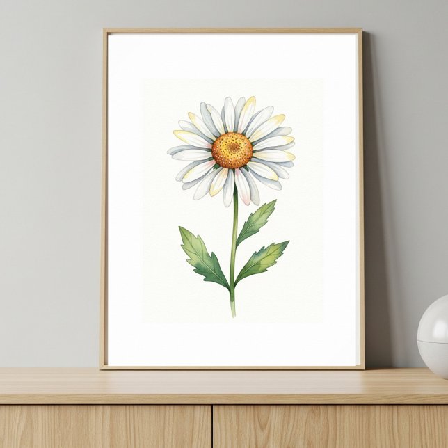 Modern Elegant Poster with Daisy Flower  (Skapare uppladdad)