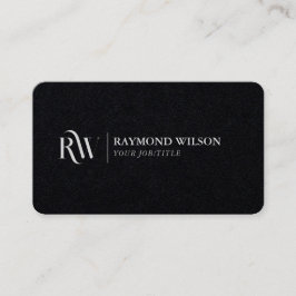 Modern Elegant Premium Black and White Monogramme Visitkort