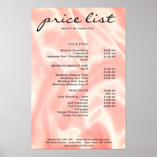 Modern, elegant prislista poster