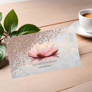 Modern Elegant Professional Diamonds Lotus Opal Visitkort