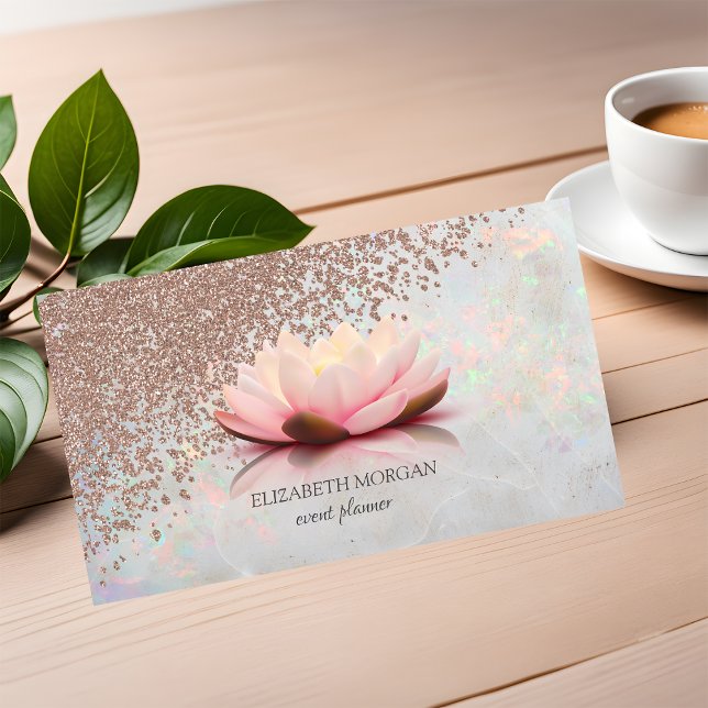 Modern Elegant Professional Diamonds Lotus Opal Visitkort (Skapare uppladdad)