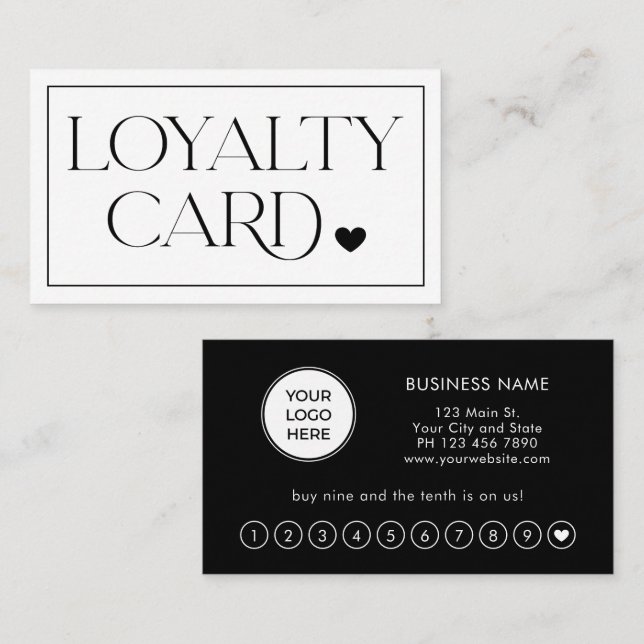Modern Elegant Professional Loyalty Card Visitkort (Fram/baksida)