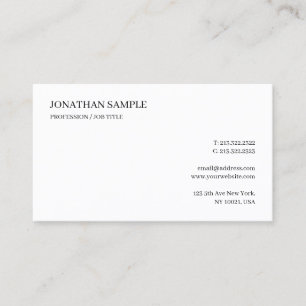 Modern Elegant Professionell Anpassad Text Minimal Visitkort