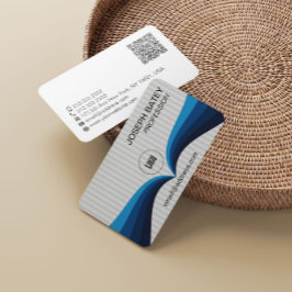 Modern Elegant Professionell Blå Våg QR-kod Visitkort