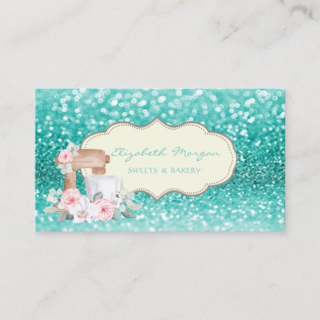 Modern Elegant Professionell, Bokeh, Mixade Blommo Visitkort (Framsida)