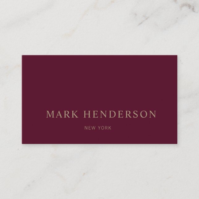 Modern Elegant Professionell Burgundy Visitkort (Framsida)