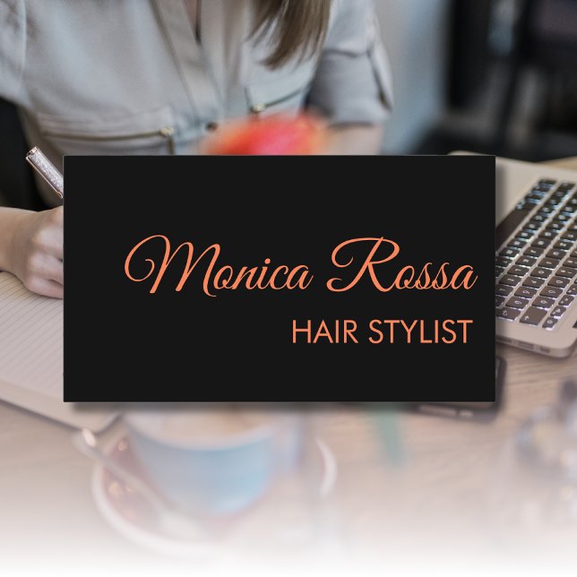 Modern Elegant Professionell - enkel korallsvart Visitkort (Skapare uppladdad)