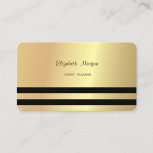 Modern Elegant Professionell Falsk Guld, Randig Visitkort