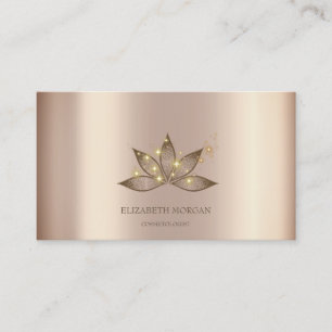Modern Elegant Professionell Glans Lotus Visitkort