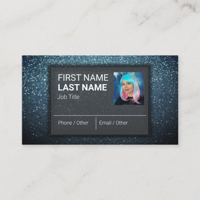 Modern Elegant Professionell Glitter Makeup Artist Visitkort (Framsida)