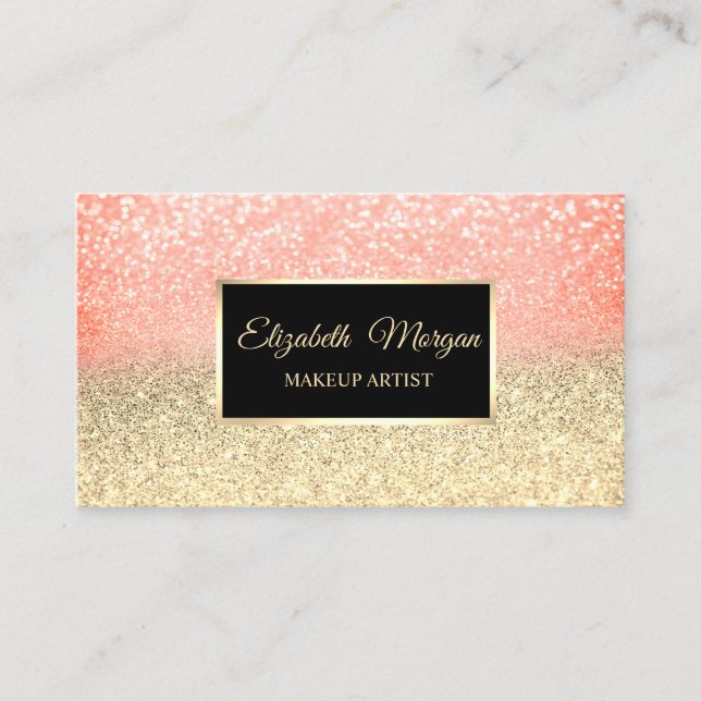 Modern Elegant Professionell Glitter Ombre Ram Visitkort (Framsida)