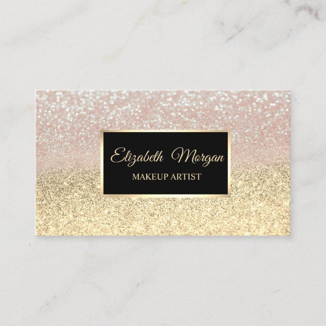Modern Elegant Professionell Glitter, Ram Smink Visitkort (Framsida)