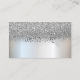 Modern Elegant Professionell Glitter Silver Hjärta Lojalitetskort