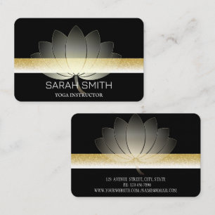 Modern Elegant Professionell golden, lotus blomma Visitkort