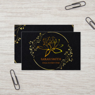 Modern Elegant Professionell golden lotus-blomma Visitkort