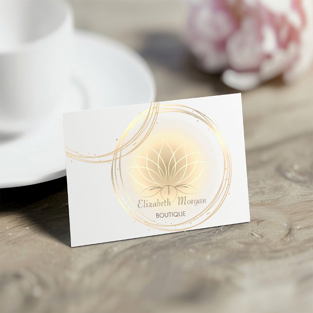 Modern Elegant Professionell, Guld Cirklar Lotus Visitkort (Skapare uppladdad)
