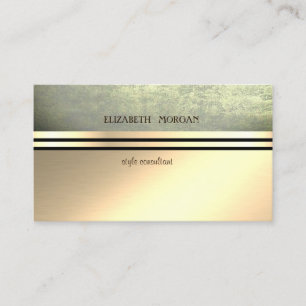 Modern Elegant Professionell Guld, Grön Randig Visitkort