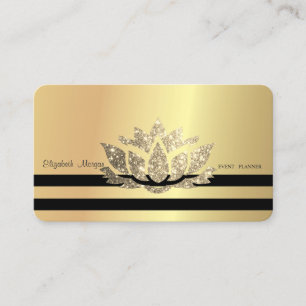 Modern Elegant Professionell Guld Lotus, Randig Visitkort
