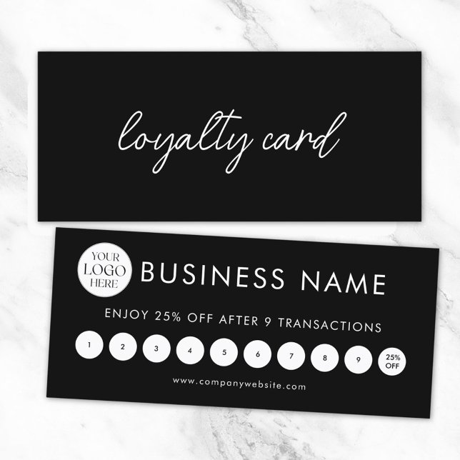 Modern Elegant Professionell Logo Loajalitetskort (Front and Back)