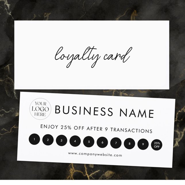 Modern Elegant Professionell Logotyp Lojalitetskor (Front and Back)