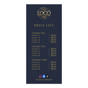 Modern Elegant Professionell Logotyp Meny Prislist