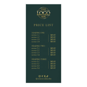 Modern Elegant Professionell Logotyp Meny Prislist
