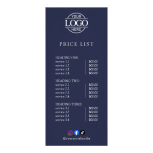 Modern Elegant Professionell Logotyp Meny Prislist