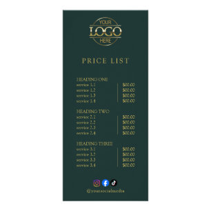 Modern Elegant Professionell Logotyp Meny Prislist