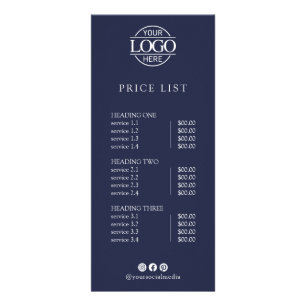 Modern Elegant Professionell Logotyp Meny Prislist