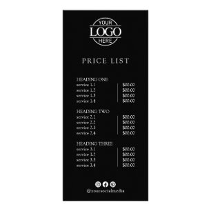 Modern Elegant Professionell Logotyp Meny Prislist