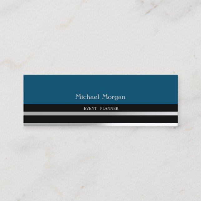 Modern Elegant  Professionell, Manlig, Randig Mini Visitkort (Framsida)