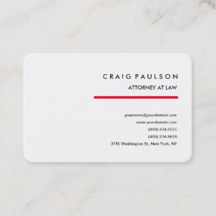 Modern Elegant Professionell - minimalistisk röd v Visitkort