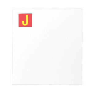 Modern Elegant Professionell Monogram Röd Gul Anteckningsblock
