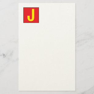 Modern Elegant Professionell Monogram Röd Gul Brevpapper