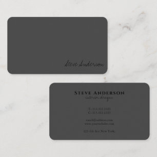 Modern Elegant Professionell Plain Grått Visitkort