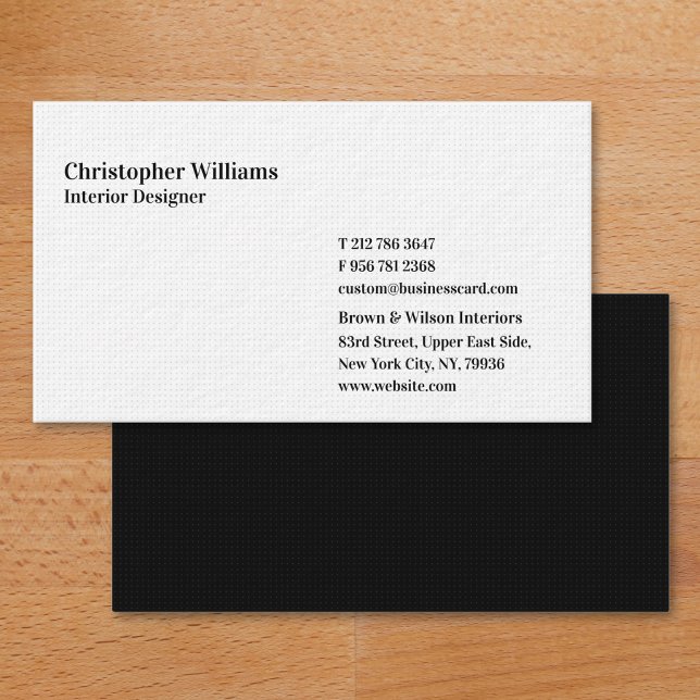 Modern Elegant Professionell Premium Thick White Visitkort (Modern Elegant Professional Premium Thick White Business Card)