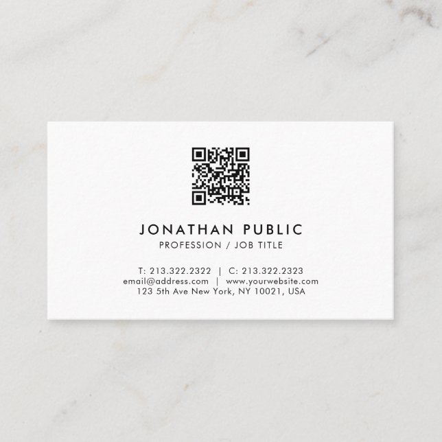 Modern Elegant Professionell QR-kodmall Visitkort (Framsida)