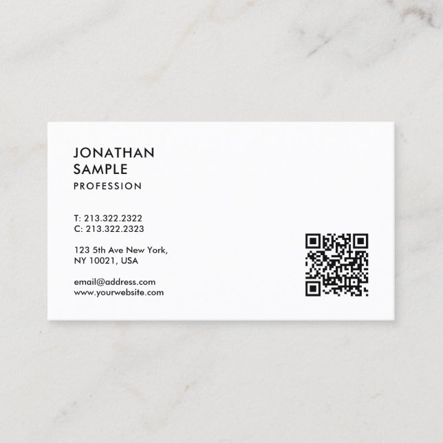 Modern Elegant Professionell QR-kodmall Visitkort (Framsida)