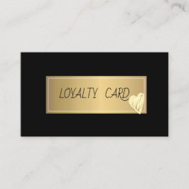 Modern Elegant Professionell Ram,Guld Heart Black Lojalitetskort