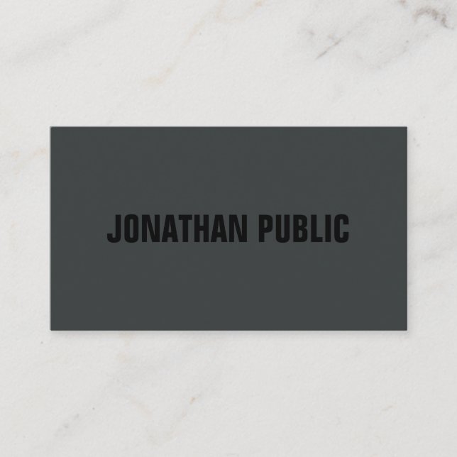 Modern Elegant Professionell Template Anthracite Visitkort (Framsida)