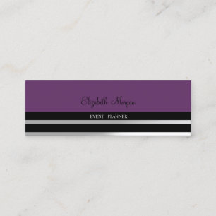 Modern Elegant Professionell, Violett, Randig Mini Visitkort