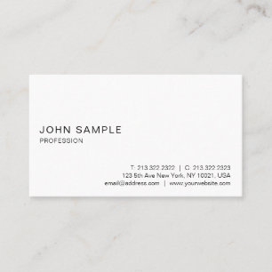 Modern Elegant Professionell - vit minimalistisk Visitkort