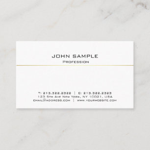 Modern Elegant Professionell White Guld Simple Visitkort