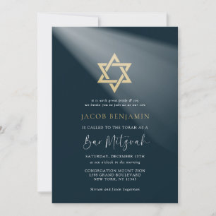 Modern Elegant Pub Mitzvah Inbjudningar