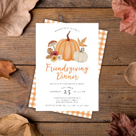 Modern Elegant Pumpkin Friendsgiving-middag Inbjudningar