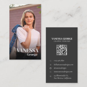 Modern Elegant QR-Anpassningsbar - foto-Profession Visitkort