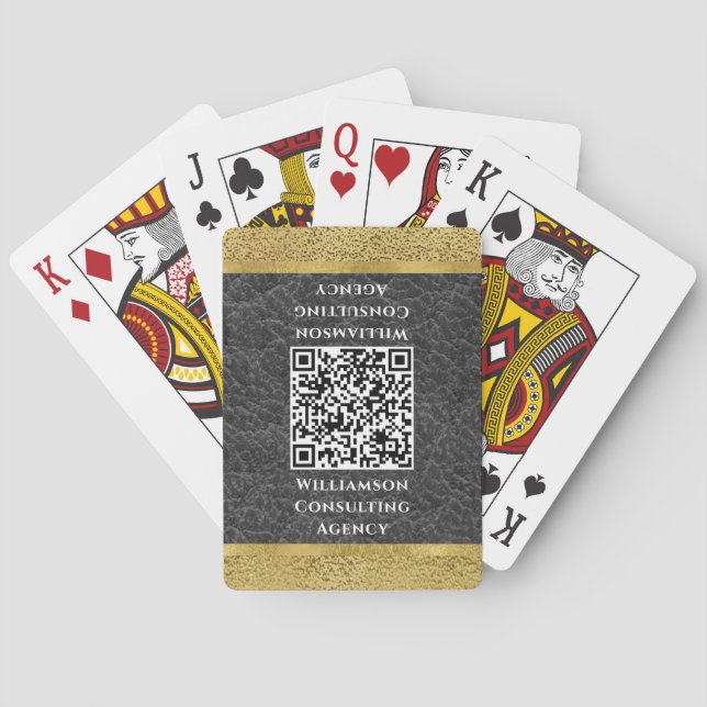 Modern Elegant QR Code Professionell Business Casinokort (Baksidan)