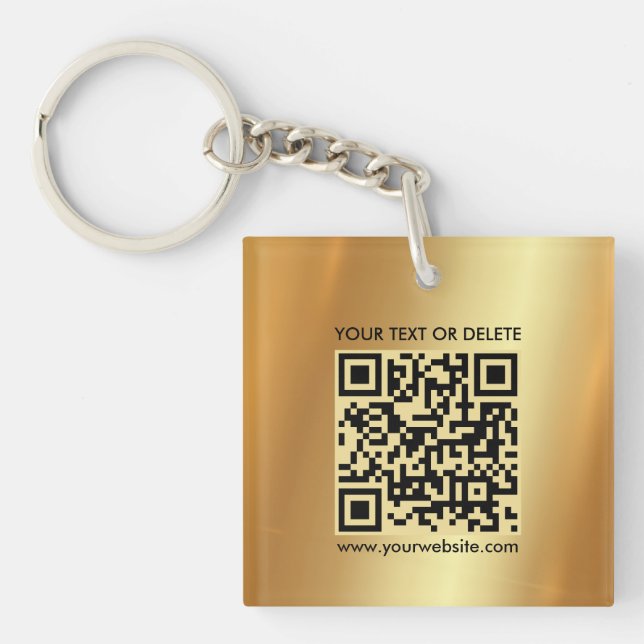 Modern Elegant QR-Dubbla, , Guld, fyrkant (Framsidan)